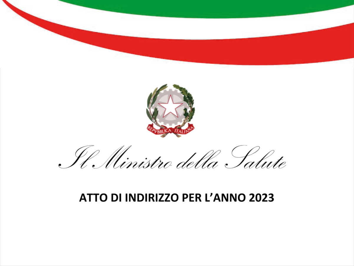ATTO DI INDIRIZZO 2023 - MINISTERO DELLA SALUTE