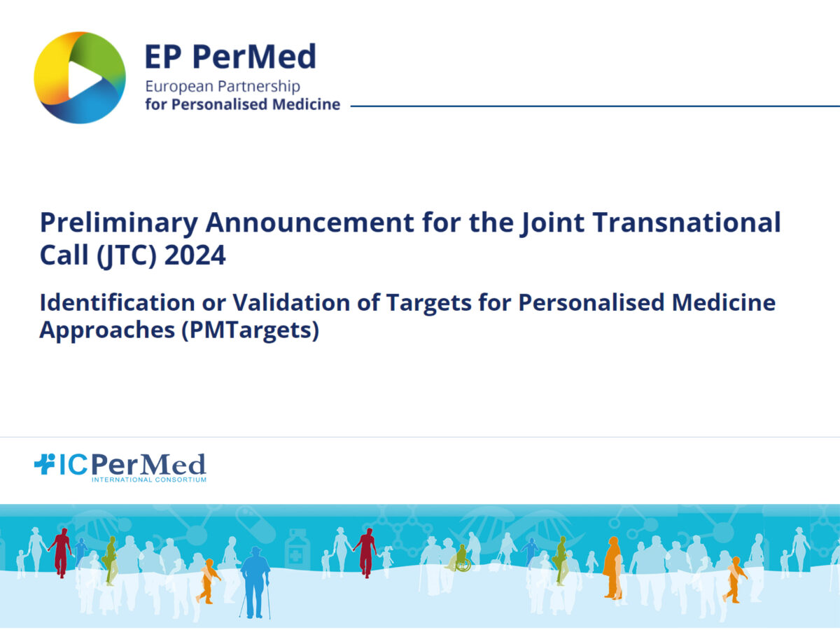 Il nuovo partenariato EU per la medicina personalizzata annuncia la prima call