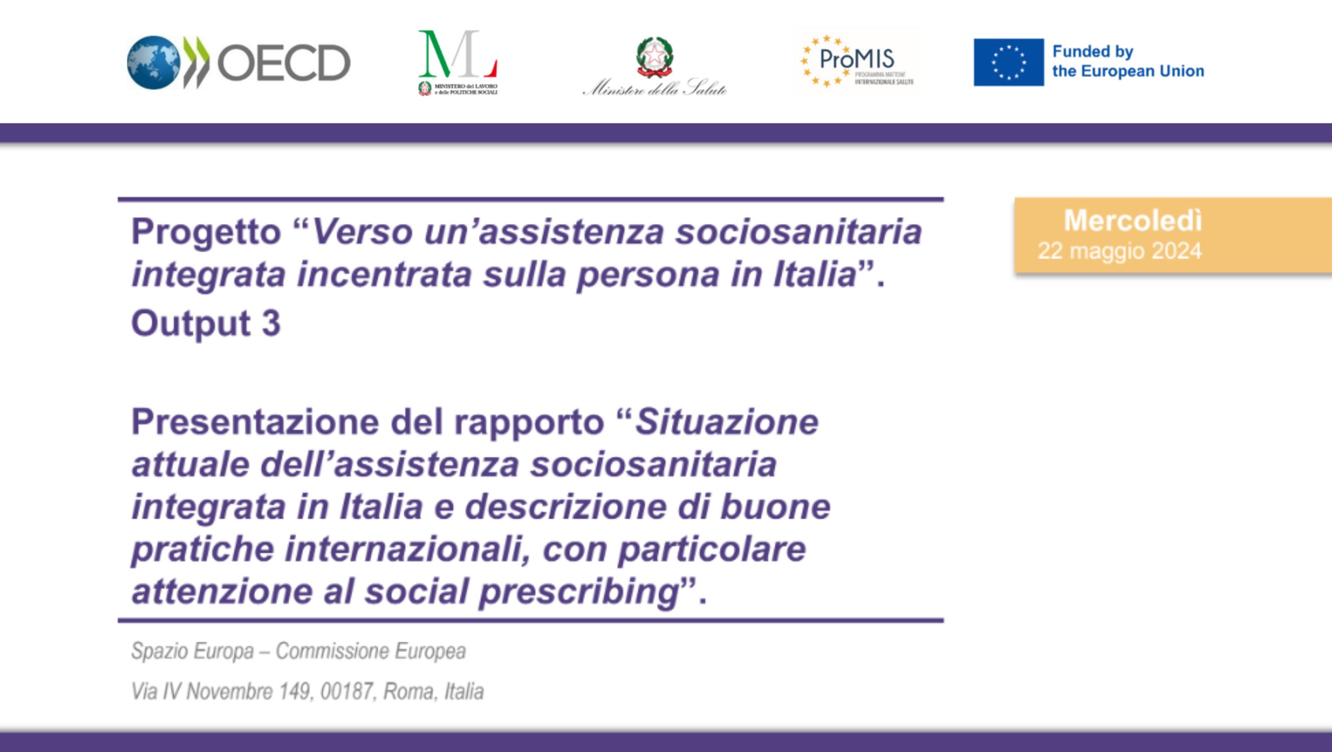 EVENTO TSI: “Verso un’assistenza sociosanitaria integrata incentrata sulla persona in Italia”