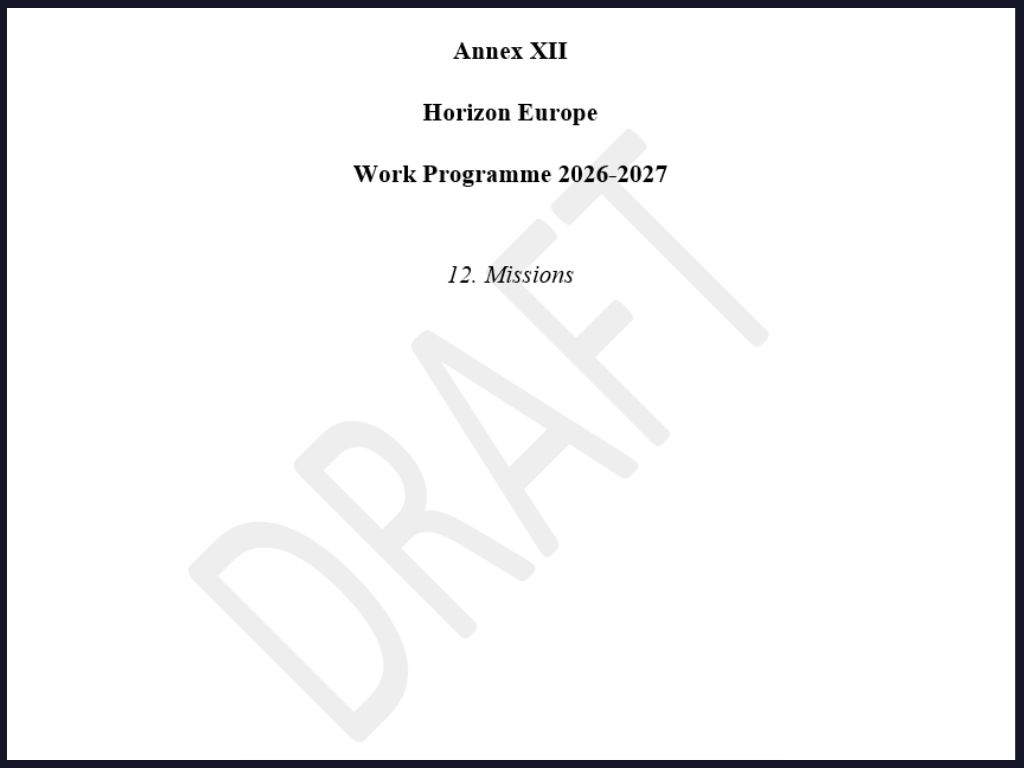 Horizon Europe: aggiornati i draft sul work programme 2026/2027