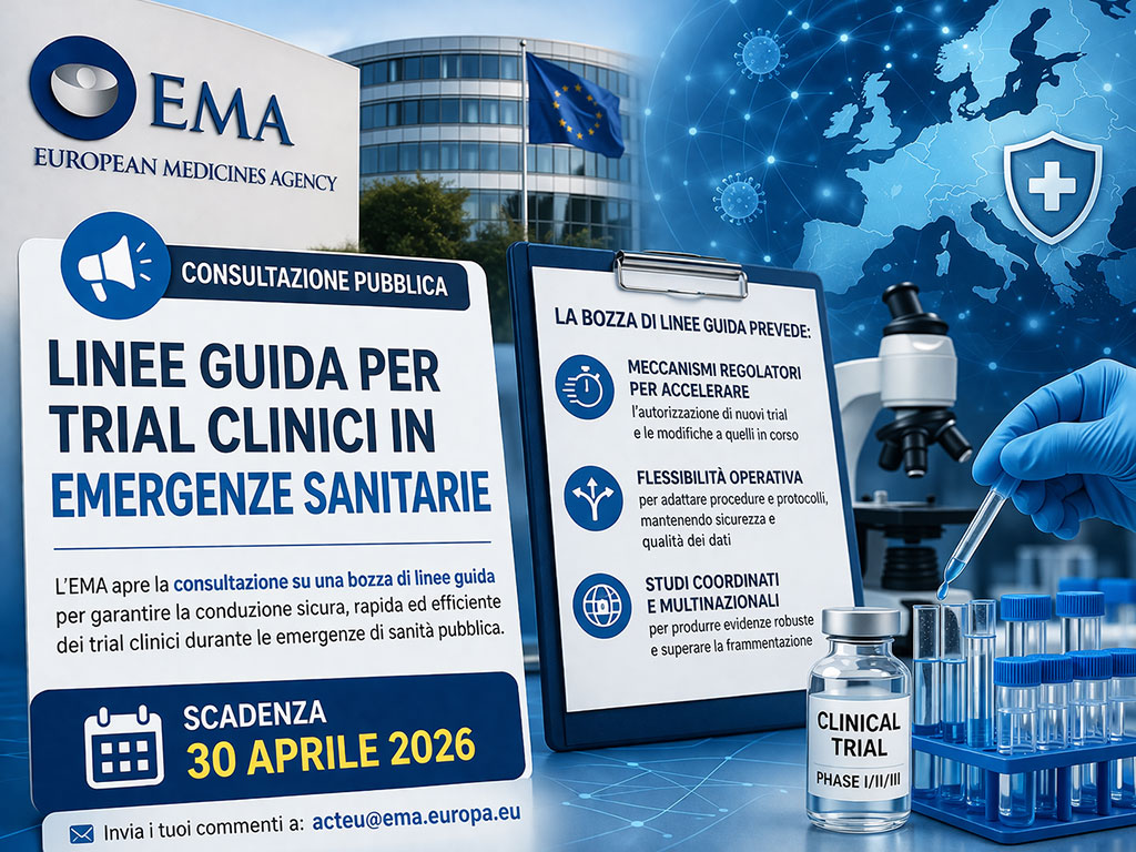 Consultazione pubblica EMA: pubblicata la bozza delle linee guida sui trial clinici