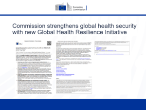 Global Health Resilience Initiative: nuova strategia UE sulla salute globale